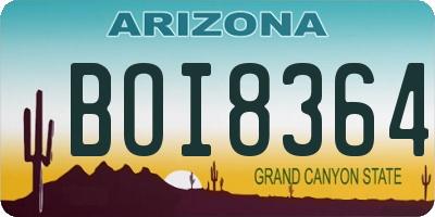 AZ license plate BOI8364
