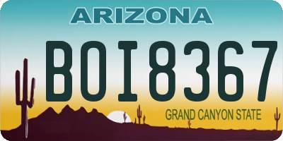 AZ license plate BOI8367