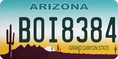 AZ license plate BOI8384