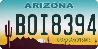 AZ license plate BOI8394