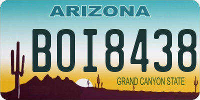 AZ license plate BOI8438