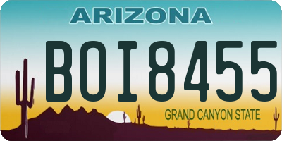 AZ license plate BOI8455