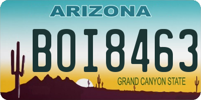 AZ license plate BOI8463
