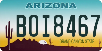 AZ license plate BOI8467