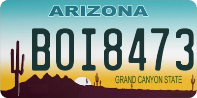 AZ license plate BOI8473