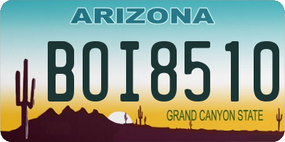 AZ license plate BOI8510