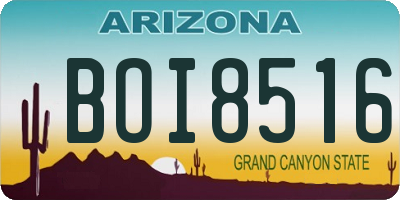AZ license plate BOI8516