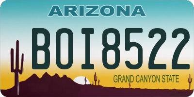 AZ license plate BOI8522