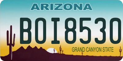 AZ license plate BOI8530