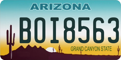 AZ license plate BOI8563
