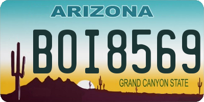 AZ license plate BOI8569