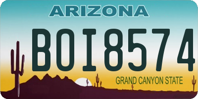 AZ license plate BOI8574