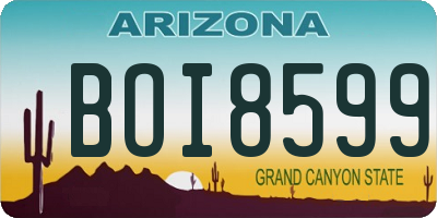 AZ license plate BOI8599