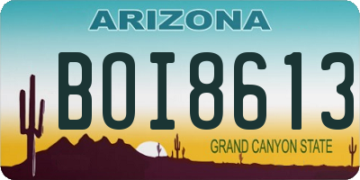 AZ license plate BOI8613
