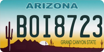 AZ license plate BOI8723