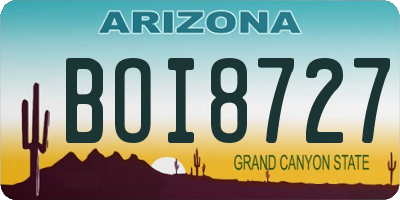 AZ license plate BOI8727