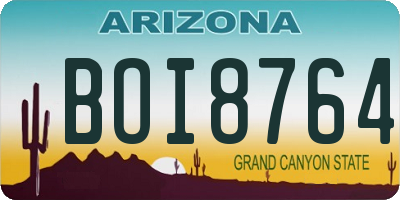 AZ license plate BOI8764