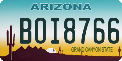 AZ license plate BOI8766
