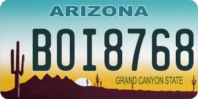 AZ license plate BOI8768
