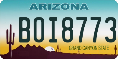 AZ license plate BOI8773