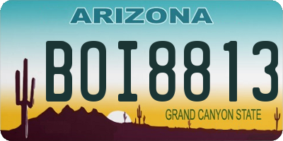 AZ license plate BOI8813