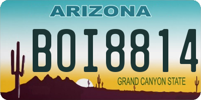 AZ license plate BOI8814