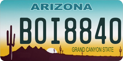 AZ license plate BOI8840