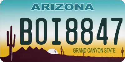 AZ license plate BOI8847