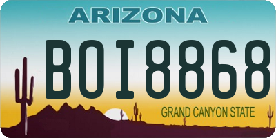 AZ license plate BOI8868