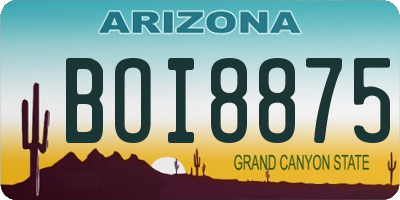 AZ license plate BOI8875