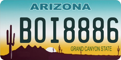 AZ license plate BOI8886