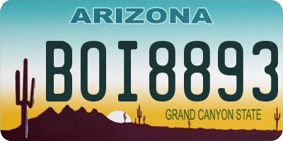 AZ license plate BOI8893