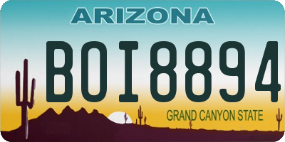 AZ license plate BOI8894