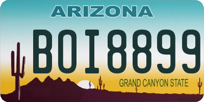 AZ license plate BOI8899