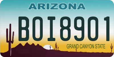 AZ license plate BOI8901