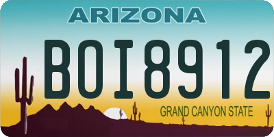 AZ license plate BOI8912