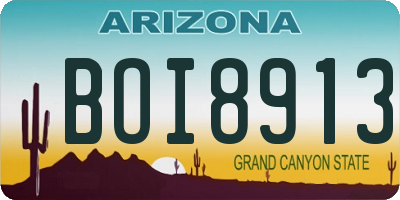 AZ license plate BOI8913