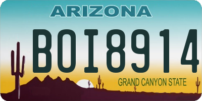 AZ license plate BOI8914