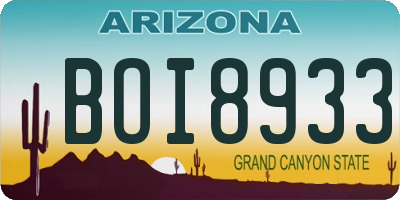 AZ license plate BOI8933