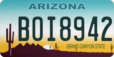 AZ license plate BOI8942