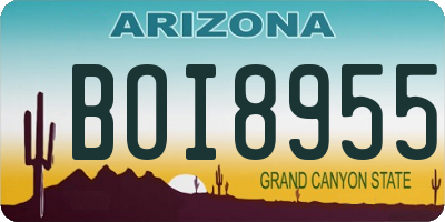 AZ license plate BOI8955