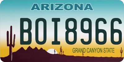AZ license plate BOI8966