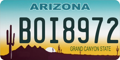 AZ license plate BOI8972