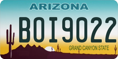 AZ license plate BOI9022