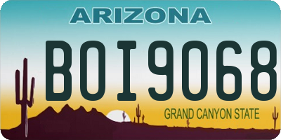 AZ license plate BOI9068