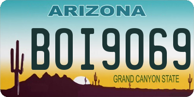 AZ license plate BOI9069