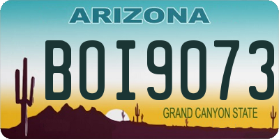AZ license plate BOI9073