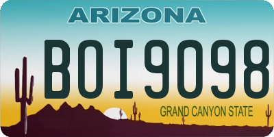 AZ license plate BOI9098