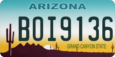 AZ license plate BOI9136