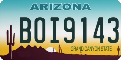 AZ license plate BOI9143